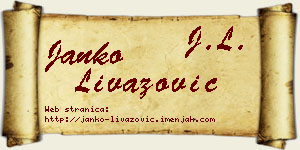 Janko Livazović vizit kartica